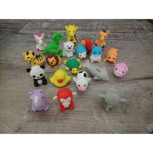 Japanese Iwako Animal Puzzle Eraser Bundle - Take Apart 3D Desk Pets - Lot of 20
